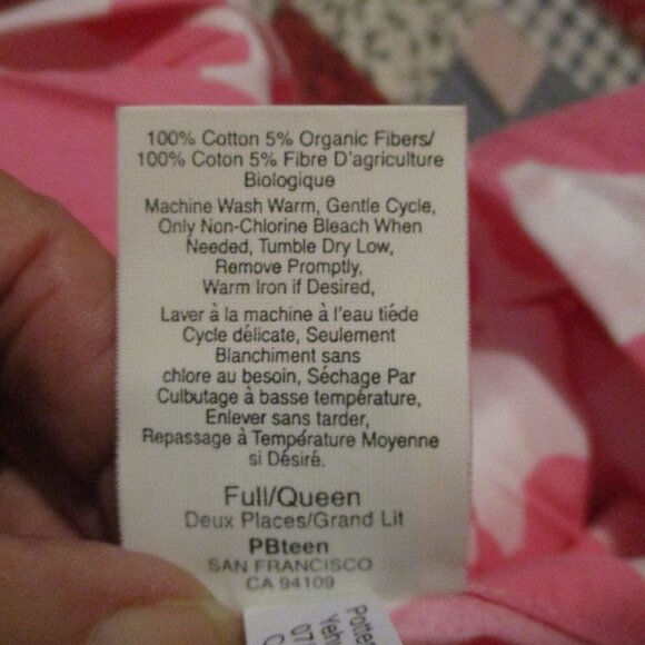 Pottery BARN TEEN Q Duvet cover Pink Chain Flower - Picture 5 of 6